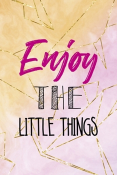 Enjoy The Little Things: Origami Notebook Journal Composition Blank Lined Diary Notepad 120 Pages Paperback Yellow Pink
