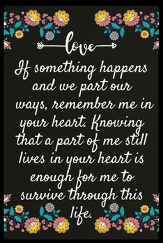 If something happens and we part our ways, remember me in your heart. Knowing that a part of me still lives in your heart is enough for me to survive ... The perfect wife. I love My wife Forever