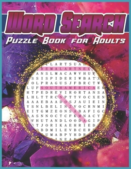 Word Search Puzzle Book for Adults: 120 Word Searches - Large Print Word Search Puzzles (Brain Games for Adults) , SDB 023 : Pink crystal and word search game design