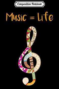 Paperback Composition Notebook: Music Is Life Thats Why Our Hearts Have Beats Cool Journal/Notebook Blank Lined Ruled 6x9 100 Pages Book