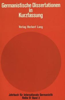 Paperback Germanistische Dissertationen in Kurzfassung: Herausgegeben Von Hans-Gert Roloff [German] Book