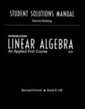 Paperback Student Solutions Manual for Introductory Linear Algebra: An Applied First Course Book