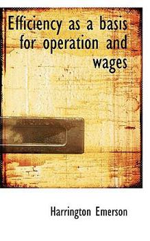 Paperback Efficiency as a Basis for Operation and Wages Book