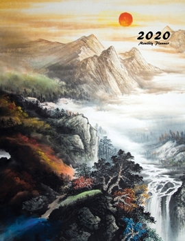 2020 Monthly Planner: Large Monthly Planner with Inspirational Quotes and Flower Coloring Pages (Landscape)