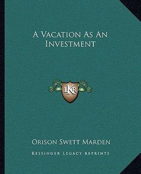 Paperback A Vacation As An Investment Book