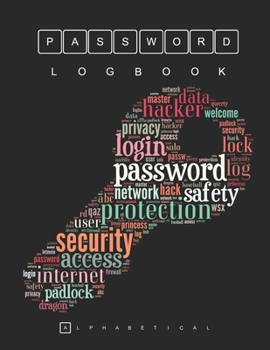 Paperback Password Username Notebook: Account And Password Notebook With Alphabetical Tabs ( Size 8.5 X 11 ) Key Password Word Cloud Concept Book