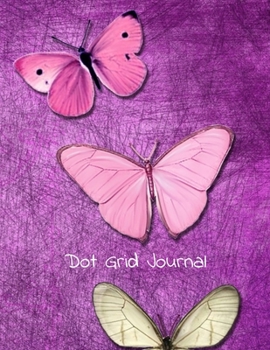 Paperback Dot Grid Journal: 8.5 X 11 Purple with Butterflies Cover Dot Grid Journal Large Book