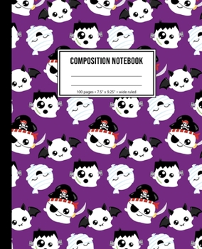 Composition Notebook: Halloween Ghost Notebook For Kids