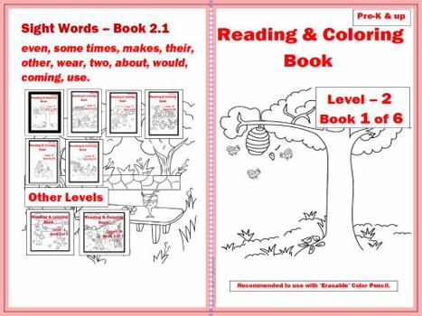 Paperback Reading & Coloring Book - Level 2 - Book 1 of 6 Book