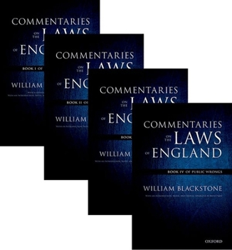 Paperback The Oxford Edition of Blackstone's: Commentaries on the Laws of England: Book I, II, III, and Ivpack Book