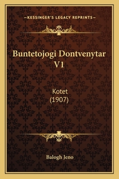 Paperback Buntetojogi Dontvenytar V1: Kotet (1907) [Hungarian] Book