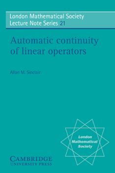 Paperback Automatic Continuity of Linear Operators Book