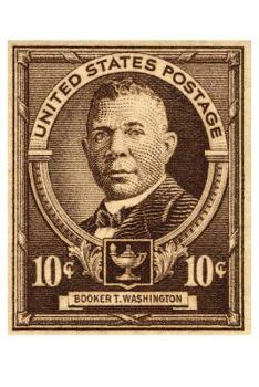 Paperback Booker T. Washington: 10 Cent U. S. Postage Stamp Art White Softcover Note Book Diary Lined Writing Journal Notebook Pocket Sized 100 Pages Book