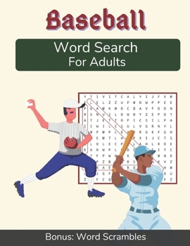 Paperback Baseball Word Search For Adults: Medium Difficulty Puzzle Book for Baseball Fans with Solutions Included [Large Print] Book