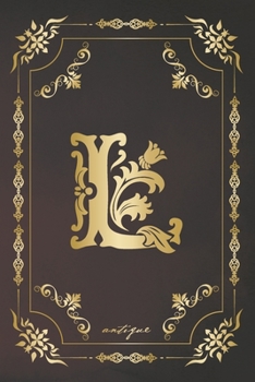 L antique: A gorgeous royal vintage monogram journal with cream blank pages and beautiful antique design.