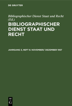 Hardcover November/ Dezember 1957 [German] Book