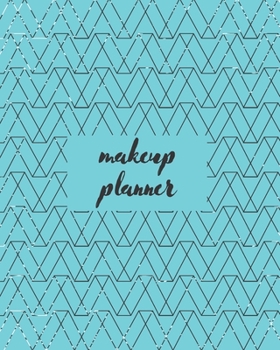 Makeup Planner: Face Chart Workbook for Planning and Practicing Makeup/Personal and Professional Aqua with Textured Black Design