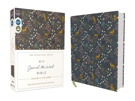 NIV, Journal the Word Bible, Double-Column, Cloth over Board, Navy Floral, Red Letter, Comfort Print: Reflect, Take Notes, or Create Art Next to Your Favorite Verses