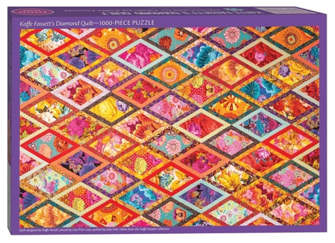 Kaffe Fassett's Diamond Quilt Jigsaw Puzzle for Adults: 1000 pieces, Dimensions 29.5" x 19.7"