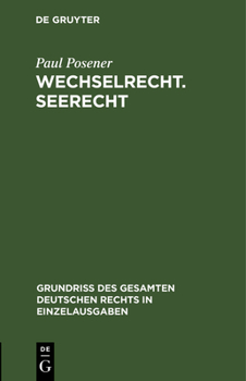 Hardcover Wechselrecht. Seerecht [German] Book