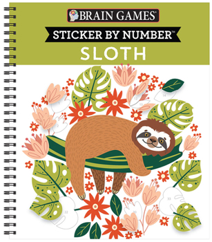 Spiral-bound Brain Games - Sticker by Number: Sloth Book
