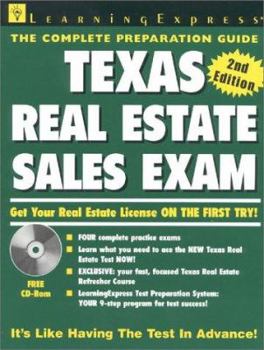 Paperback Texas Real Estate Sales Exam: Get Your Real Estate License on the First Try! [With CDROM] Book