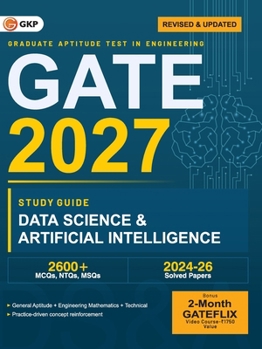 Paperback Gate 2027: Data Science & Artificial Intelligence- Complete Guide 2600+ MCQs Solved Papers 2024-2026 Book