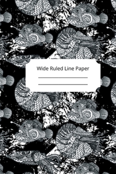 Scary Animals Theme Wide Ruled Line Paper