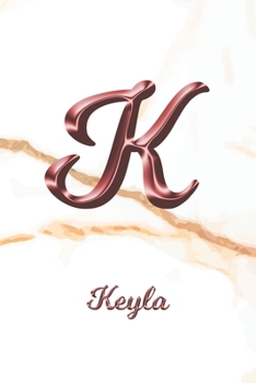 Paperback Keyla: Sketchbook - Blank Imaginative Sketch Book Paper - Letter K Rose Gold White Marble Pink Effect Cover - Teach & Practic Book