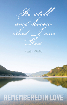 Paperback Funeral Bulletin: Remembered in Love (Package of 100): Psalm 46:10 (Kjv) Book