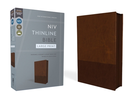 Imitation Leather Niv, Thinline Bible, Large Print, Leathersoft, Brown, Zippered, Red Letter, Comfort Print Book