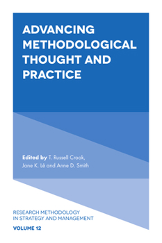 Hardcover Advancing Methodological Thought and Practice Book