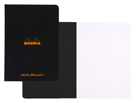 Accessory Rhodia Notebook Black 6x8.25 Staplebound: White Dot Grid Sheets Book