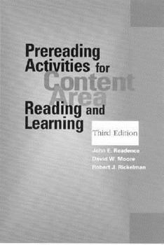 Paperback Prereading Activities for Content Area Reading and Learning, Third Edition Book