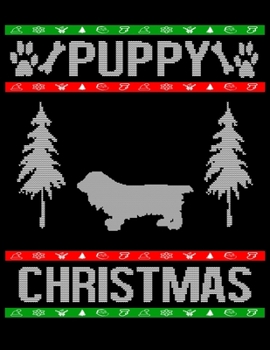 Puppy Christmas: Field Spaniel Lover Gift Blank Notebook 8.5X11 100 Pages Scrapbook Sketch Notebook