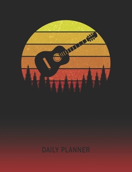 Daily Planner: Guitar | 2020 - 2021 Daily Planner For 1 Year Of Planning | Retro Vintage Sunset Cover | January 20 - December 20 | Organizer Writing ... | Plan Days, Set Goals & Get Stuff Done