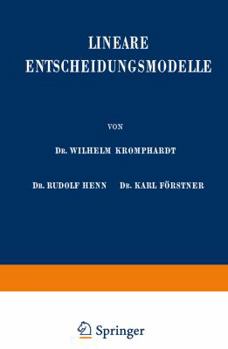 Paperback Lineare Entscheidungsmodelle [German] Book