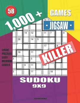 Paperback 1,000 + Games jigsaw killer sudoku 9x9: Logic puzzles easy - medium levels Book