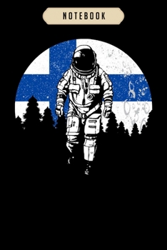 Notebook: Astronaut moon finland flag gift idea planet  Notebook|6x9(100 pages)Blank Lined Paperback Journal For Student, kids, women, girls, boys, men, birthday gifts|Veteran day gifts notebook
