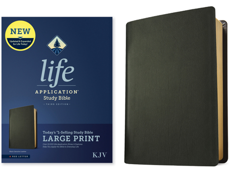Leather Bound KJV Life Application Study Bible, Third Edition, Large Print (Genuine Leather, Black, Red Letter) Book