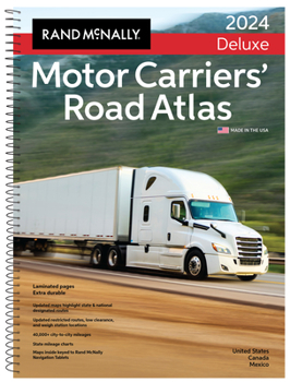 Spiral-bound Rand McNally 2024 Deluxe Motor Carriers' Road Atlas Book