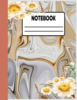 Notebook: White Grey Marble College Ruled Blank Lined Cute Notebooks for Girls Teens Kids School Students and Teachers Writing Notes Journal