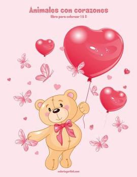 Paperback Animales con corazones libro para colorear 1 & 2 [Spanish] Book
