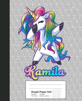 Paperback Graph Paper 5x5: KAMILA Unicorn Rainbow Notebook Book