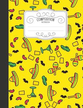 Paperback Composition Notebook: Wide Ruled Comp Books for School - Yellow Chili Peppers Maracas Book