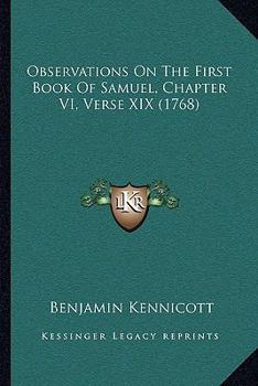 Paperback Observations On The First Book Of Samuel, Chapter VI, Verse XIX (1768) Book