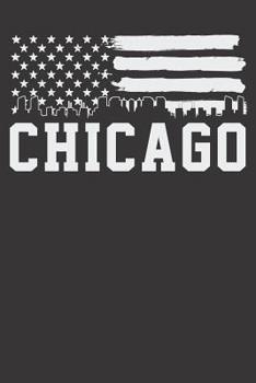 Paperback Notebook: Dot Grid Dotted 6x9 120 Pages USA Flag Chicago Book