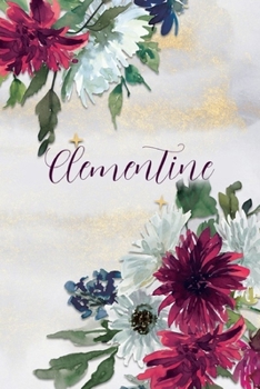 Clementine: Personalized Journal Gift Idea  for Women (Burgundy and White Mums)