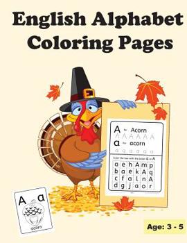 Paperback English Alphabet Coloring Pages: Uppercase and Lowercase Letters Book