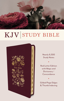 Leather Bound The KJV Study Bible, Indexed [Crimson Bouquet] Book